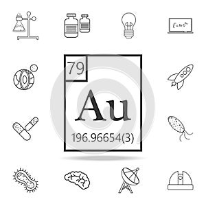 Periodic Table of Elements - aurum icon. Detailed set of science and learning outline icons. Premium quality graphic design. One o