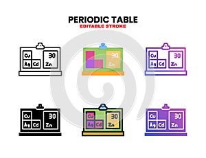 Periodic Table icon set with different styles.