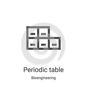 periodic table icon vector from bioengineering collection. Thin line periodic table outline icon vector illustration. Linear