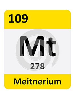 Periodic Table Symbol of Meitnerium photo