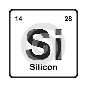 Periodical Silicon element icon