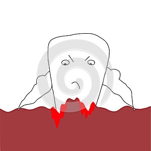 Periodontal disease bleeding toothpaste illustrations, hand drawn, doodle