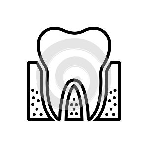 Black line icon for Periodontics, dental and care photo