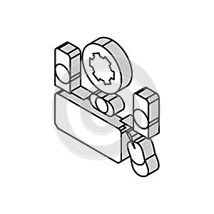 peripheral setup repair computer isometric icon vector illustration