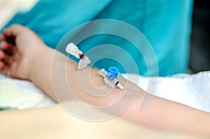 Peripheral venous catheter for intravenous infusion.