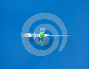 Peripheral venous catheters placed on the therapy trolley in the infirmary