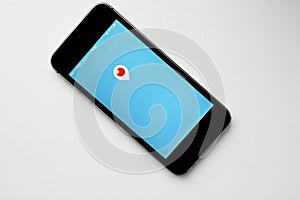 Periscope mobile app logo in screen