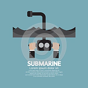 Periscope Of Submarine Under The Ocean photo