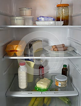 Perishable products were placed in the refrigerator