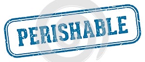 perishable stamp. perishable rectangular stamp on white background