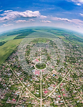 Perisoru symmetrical village in Calarasi County, Romania