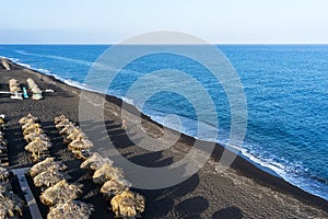 Perissa beach in Santorini