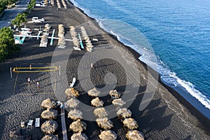 Perissa beach in Santorini