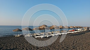 Perissa beach in Santorini