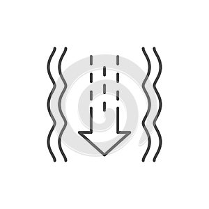 Peristalsis process line outline icon