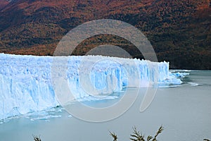 Perito Moreno Glacier with the Ice calving into the Lake, Patagonia, Argentina, South America