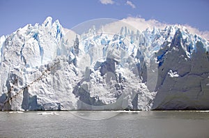Perito Moreno Glacier view from Brazo Rico in the Argentino Lake in Patagonia, Argentina