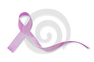 Periwinkle color ribbon isolated on white background awareness on Esophageal cancer, Pulmonary hypertension, Eating disorder