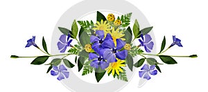 Periwinkle and daisy flowers composition