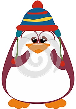 Perky Penguin with winter hat