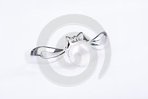Perl ring on white background, shallow dof