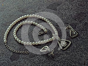 Perla Diamond and white gold necklace set Studio shot lokgram Kalyan