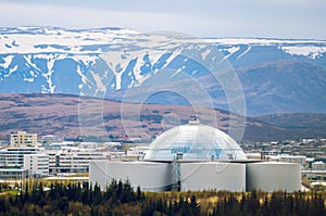 Perlan - water reservoir and restaurant in Reykjavik, Iceland