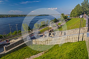 PERM, RUSSIA - JUNE 30, 2018: View of Kama river in Perm, Russ