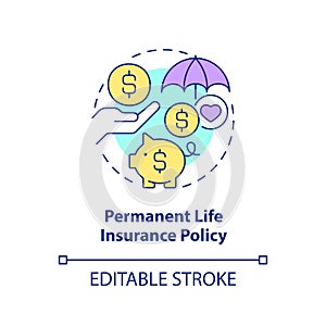 Permanent life insurance policy concept icon