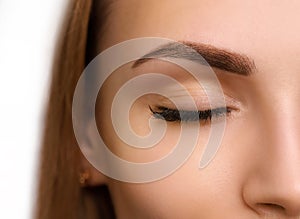 Permanent make up on eyebrows.