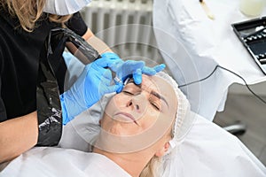 Permanent makeup on the eyebrows