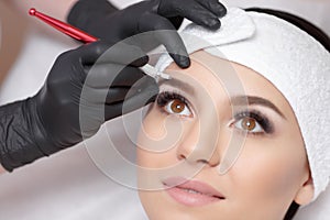 Permanent makeup eyebrows.