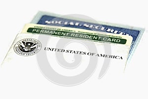 Permanent resident and social security cards