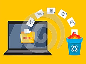 Permanently deleting documents from the laptop to the trash. data burning.