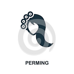 Perming icon. Monochrome sign from hairdresser collection. Creative Perming icon illustration for web design