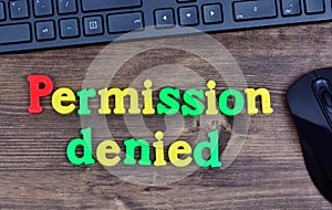 Permission denied words on table