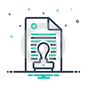 Mix icon for Permission, authorization and permit