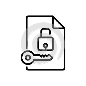 Black line icon for Permission, permit and folder