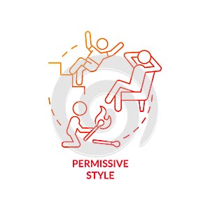 Permissive style red gradient concept icon