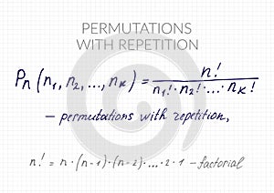 Permutations with repetition formula