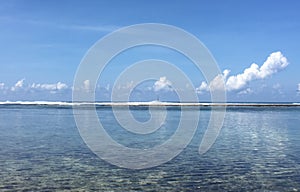 When sky and beach colided become blue at Pero Beach, Sumba. photo