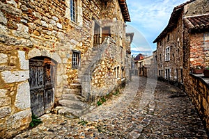 Perouges, a medieval old town near Lyon, France