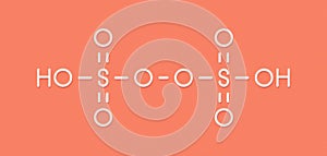 Peroxydisulfuric acid oxidizing agent molecule. Skeletal formula.