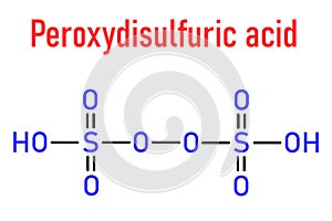 Peroxydisulfuric acid oxidizing agent molecule. Skeletal formula.