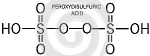 Peroxydisulfuric acid oxidizing agent molecule. Skeletal formula.