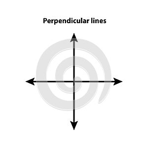 Perpendicular lines. vector line. on white background.