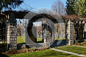 Prague, Czech Republic - March 30, 2021 - Prague War Cemetery 1939 - 1945. There are even some Commonwealth war graves here, most photo