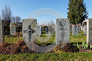 Prague, Czech Republic - March 30, 2021 - Prague War Cemetery  1939 - 1945. There are even some Commonwealth war graves here photo
