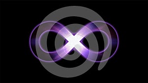 Perpetuity purple  symbol on black isolated background