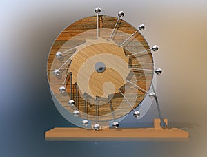 Perpetuum mobile. Leonardo da Vinci`s perpetual motion machine.